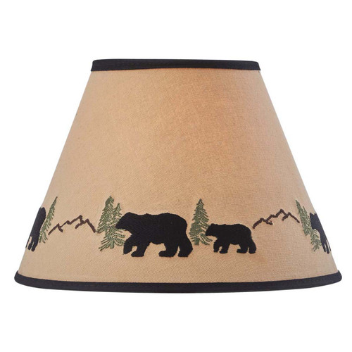Wilderness Scene Embroidered Lampshade - 10 Inch