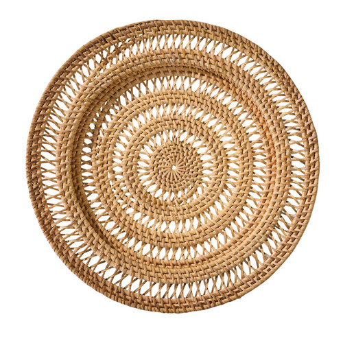Handwoven Rattan Spiral Charger - OUT OF STOCK UNTIL 08/30/2024
