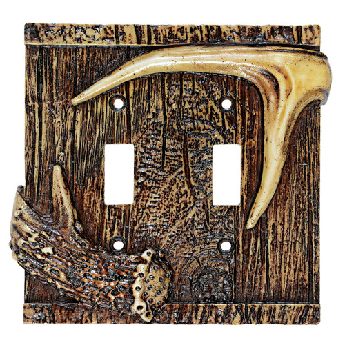 Buck Mountain Antler Double Switch Plate
