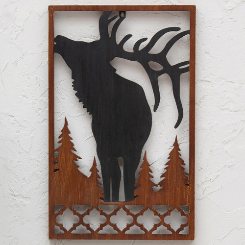 Bugling Elk Wood Wall Art - CLEARANCE