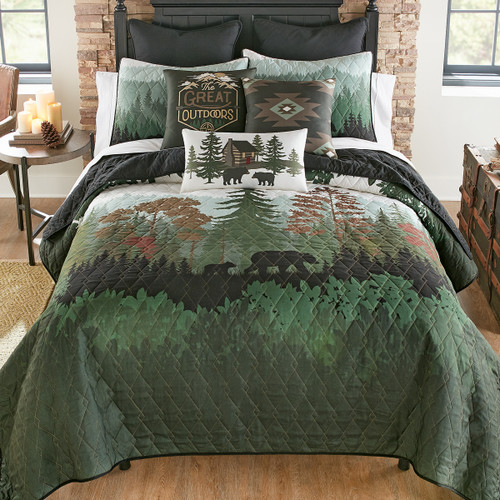 Pine Grove Bears Quilt Bed Set - King