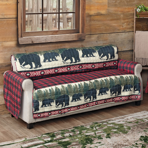 Arrowhead Plaid Bear Sofa Cover - CLEARANCE