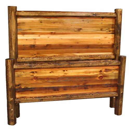 Barnwood Round Leg Bed - Queen