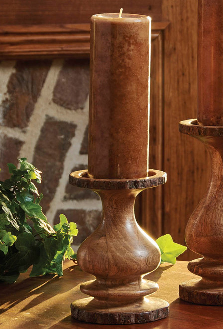 Bark Edge Pillar Candleholder - Small