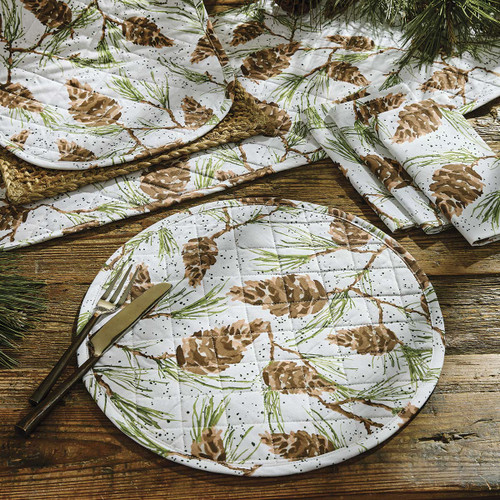 Pinecone Medley Table Linens