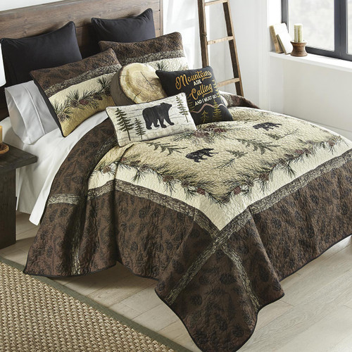 Pinecone Path Bear Quilt Bedding Collection