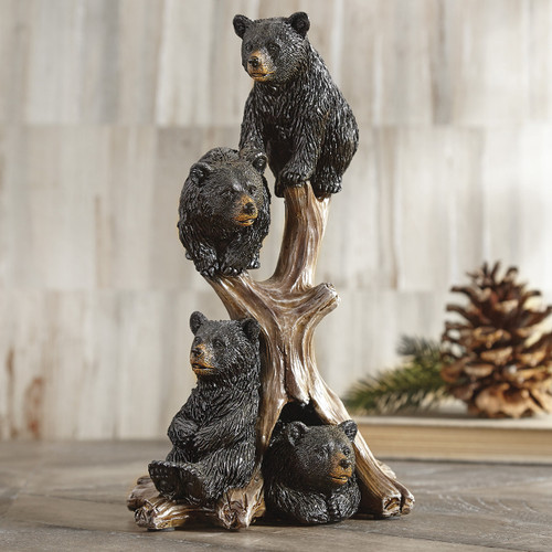 Climbing Bears Tree Trunk Sculpture