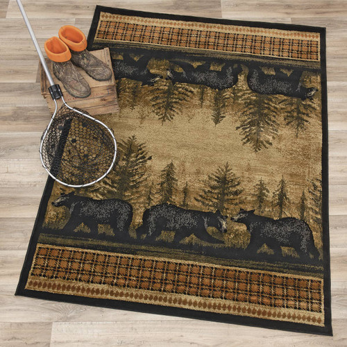 Wilderness Walk Black Bear Rug - 4 x 5