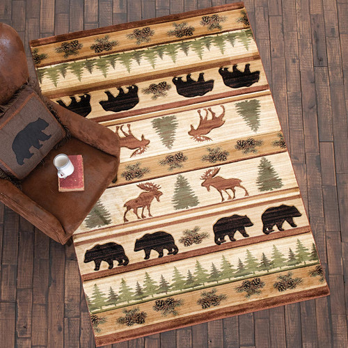 Bear & Moose Wilderness Rug - 3 x 4