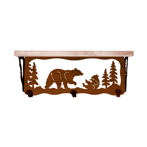 Bear Family 20 Inch Pine Hook Shelf