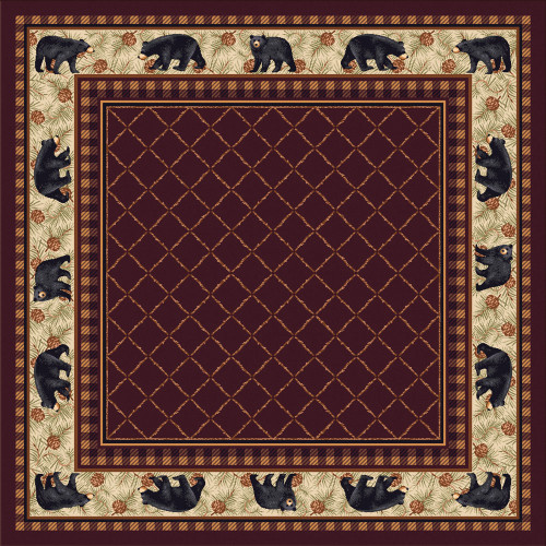 Bear Retreat Rust Rug - 8 Ft. Square