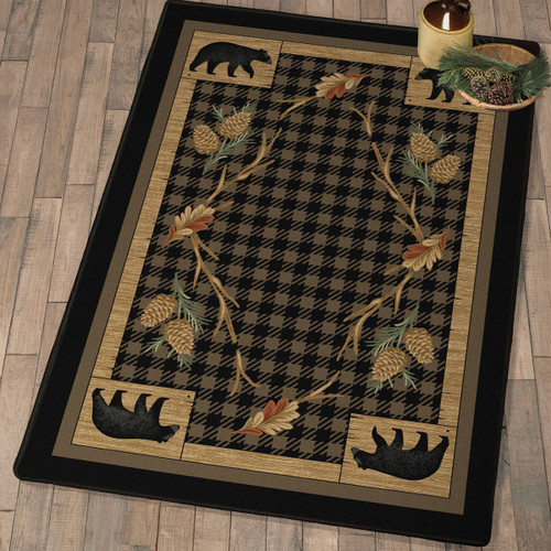 Black Bear Cabin Rug - 3 x 4