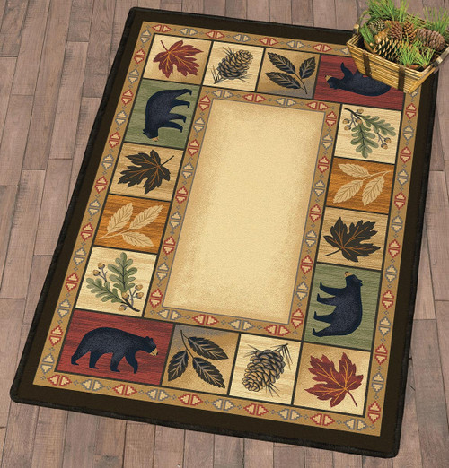 Leafy Lodge Bears Rug Collection