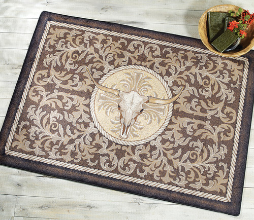 Longhorn Scrimshaw Rug