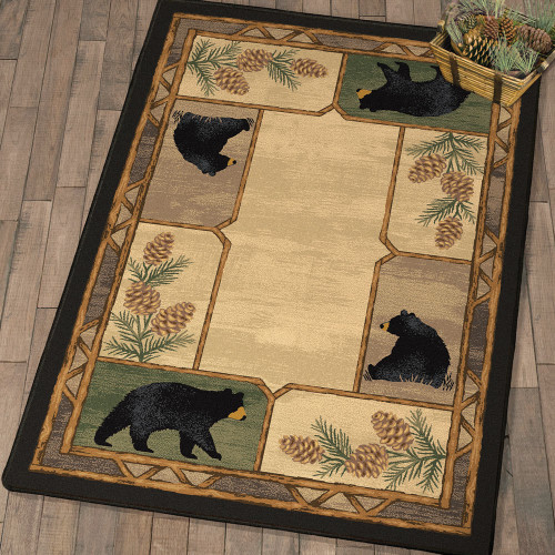 Mellow Mornings Black Bear Rug Collection