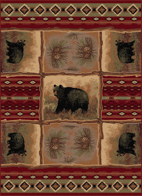 Nature Bear and Pinecone Rug Collection