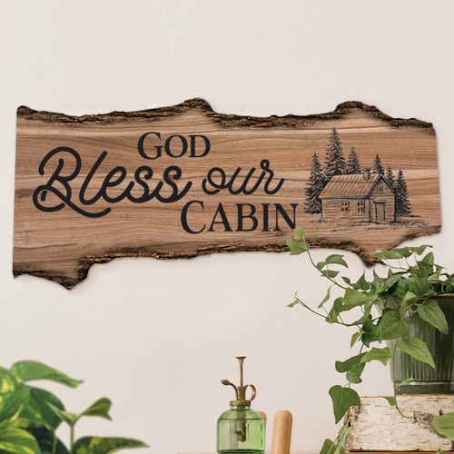 Cabin Blessings Log Sign