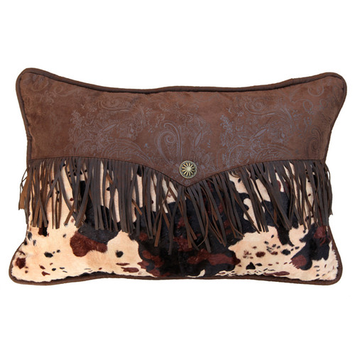 Caldwell Cowhide Fringed Envelope Pillow