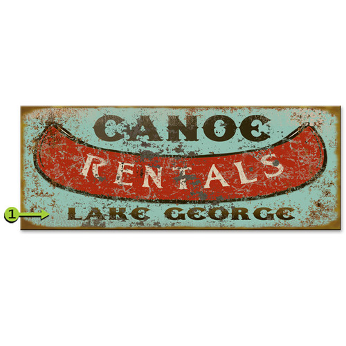 Canoe Rentals Personalized Sign - 17 x 44