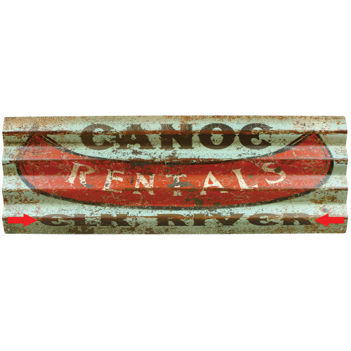 Canoe Rentals Personalized Corrugated Metal Sign