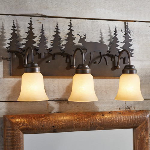 rustic bear vanity light fixture