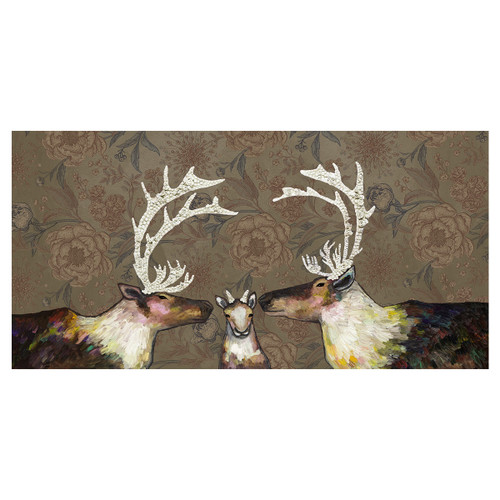 Caribou Kisses Floral Canvas Art