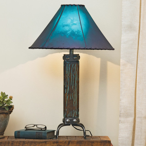 Cloudburst Turquoise Wood Table Lamp