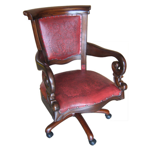 Swivel Office Chair, Colonial Red