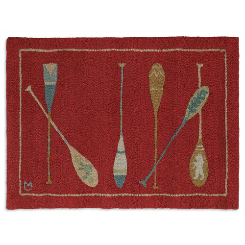 Crimson Paddles Hooked Wool Petite Accent Rug