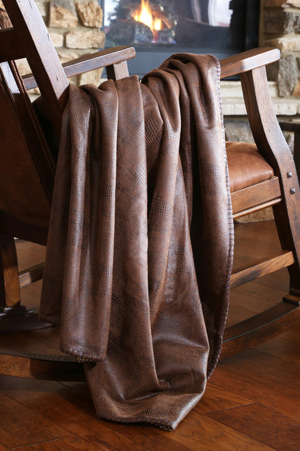 Crocodile Faux Leather Throw