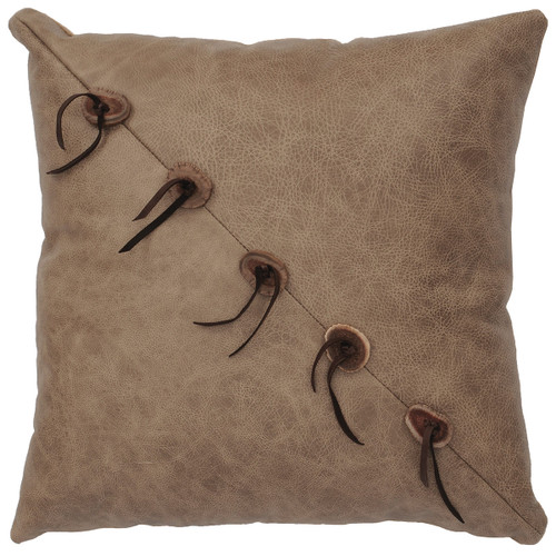 Daybreak Leather Pillow with Fabric Back