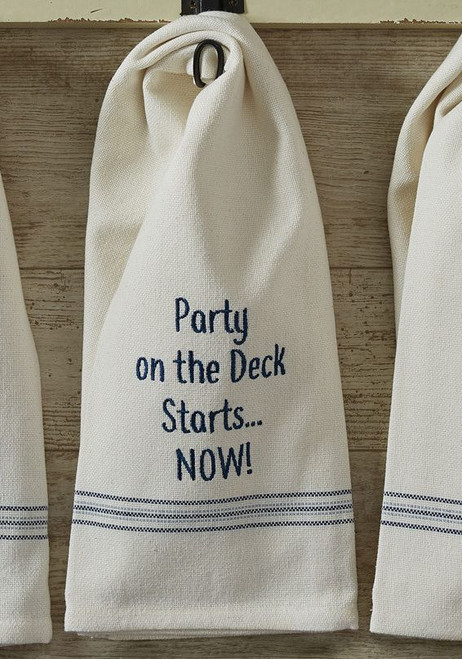 Deck Party Embroidered Dishtowels - Set of 6