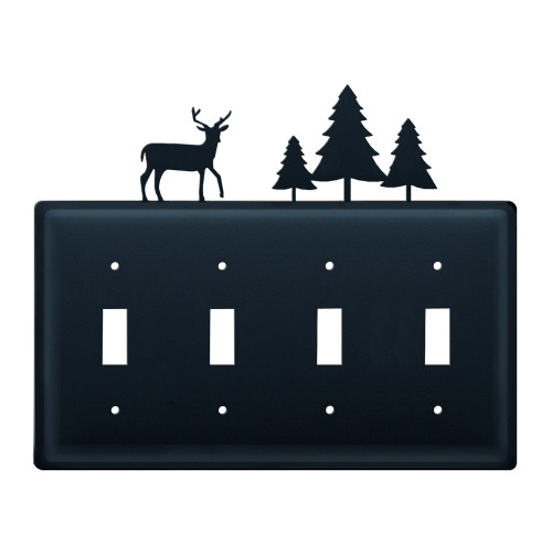 Deer & Pines Quadruple Switch Cover