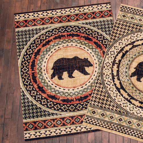 Southwest Circle Bear Terracotta Rug Collection