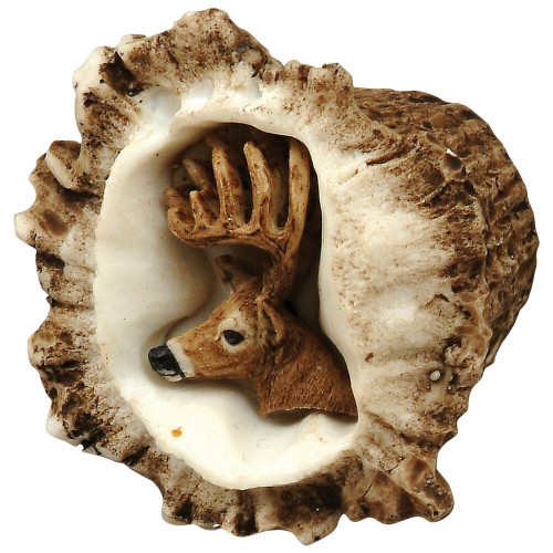 Deer Burr Cabinet Knob - Whitetail Deer - Set of 2