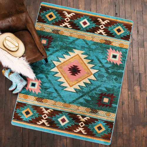 Diamond Creek Turquoise Rug - 11 x 13