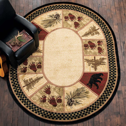 Timber Woods Bear Oval and Round Rug Collection