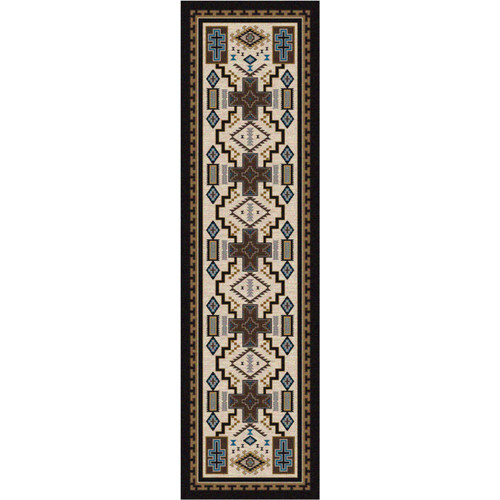 Double Cross Blue Rug - 2 x 8