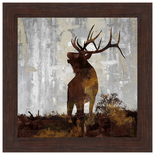 Elk Silhouette Framed Print