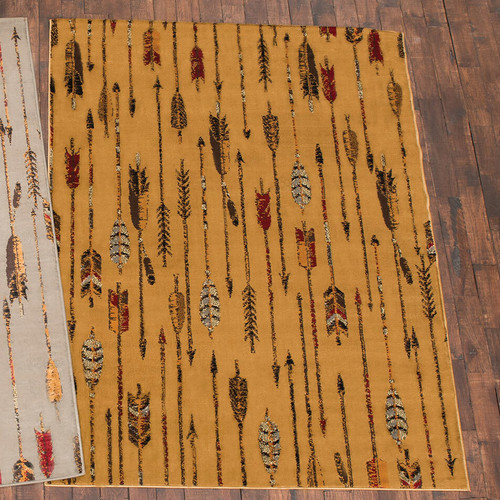 Feathered Arrows Beige Rug - 8 x 11