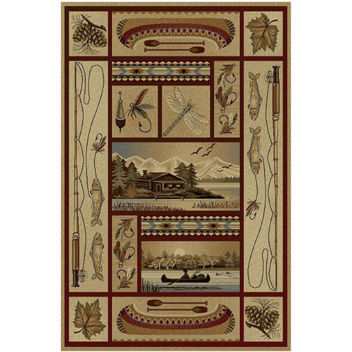 Fishing Patches Rug - 5 x 8