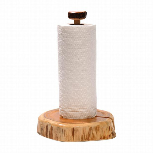 Cedar Log Free-Standing Paper Towel Holder