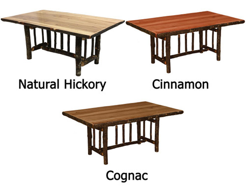 Hickory Rectangle Log Dining Table - 5 Foot