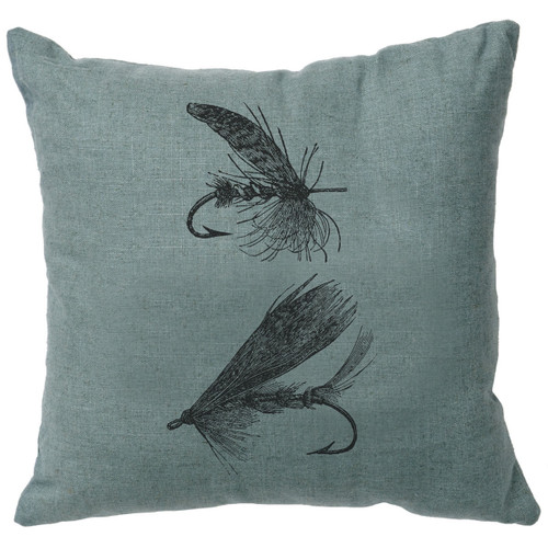 Flies Linen Pillow - Ocean
