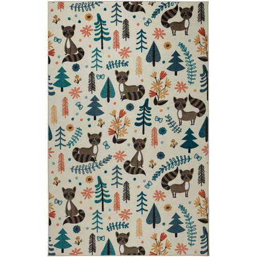 Forest Raccoons Rug - 5 x 8