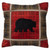 Frontier Bear Plaid Pillow