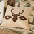 Native Deer Embroidered Burlap Pillow