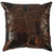Patchwork Brown Leather with Fabric Back Pillow
