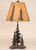 Pine Trees Metal Art Table Lamp