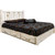 Ranchman's Platform Bed with Storage & Laser-Engraved Wolf Design - King